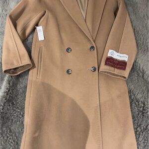 Babaton Double-Breasted Camel Trench Coat